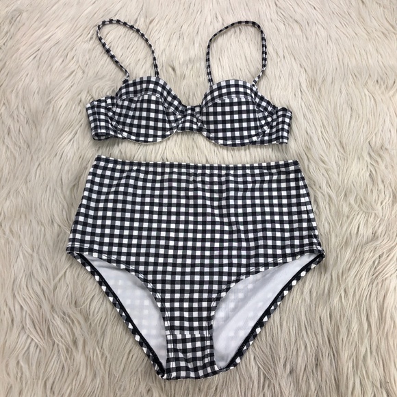 J. Crew Other - J.Crew Gingham Retro High Waisted Bikini